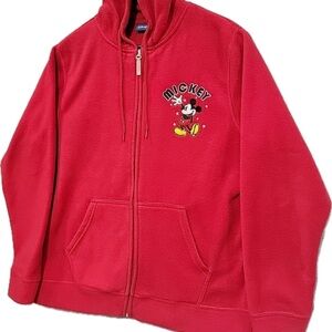 Disney | Mickey Mouse Red Zip-Up Hoodie fleece jacket